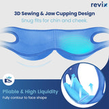 REVIX Face Ice Pack for Wisdom Teeth Recovery, 3D Sewing Ice Pack Head Wrap for TMJ Pain Relief, Jaw Soreness, Dental Caries & Tooth Extraction, Extra Snug Fit with 4 Hot and Cold Packs, Blue