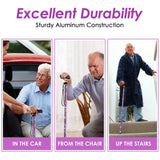 Walking Cane PANZHENG Cane for Man/Woman | Mobility & Daily Living Aids | 5-Level Height Adjustable Walking Stick | Comfortable Plastic T-Handle Portable Walking Stick Folding Cane