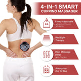 Fojusxzz 4-in-1 Smart Cupping Therapy Massager with Red Light Therapy 12 Levels Temperature & Suction for Targeted Pain Relief, Knots, Muscle Soreness Portable Electric Cupping Kit
