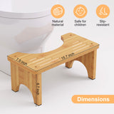 Uaniar Bamboo Toilet Stool, Wooden Squatting Potty Stool for Adults, 7 Inch Toilet Stool Squat Adult, Non-Slip Wood Poop Stool for Bathroom, Portable Toilet Foot Pooping Stool, Step Stool for Kids