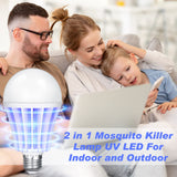 Qualirey Bug Zapper Light Bulb Bulk 2 in 1 Electronic Mosquito Killer Lamp LED Light for Fruit Flies Bug Fly Insect Mosquito Control, Suitable for Indoor Entryway Patio Doorway Corridor (1 Pcs)
