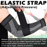 beister Compression Arm Sleeves with Elastic Strap for Men & Women (Pairs), Elbow Braces, 20-30 mmhg Non-Slip Breathable Thick Full Arm Supports for Tennis Elbow, Workouts, Arthritis,Lymphedema,DVT