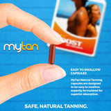 MyTan Boost Tan Pills | 100 Capsules | Sun Tan Accelerator | Natural Tanning Supplement | Tyrosine, Copper Multivitamin | 25-Day Extended Holiday Supply