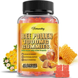 Bee Pollen 1000MG Gummies with 500MG Royal Jelly & Bee Propolis, Sugar Free Bee Pollen Supplement Rich in Vitamin C & E, Vegetarian, Non-GMO, Gluten Free, Support Immunity & Skin Health