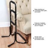 Bandwagon Chair Stand Assist - Portable Bar Helps You Rise from Seated Position - Lift Safety Elderly Assistance Products, Metal, Black