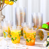 Blulu 60 Pcs Lemon Hawaiian Luau Party Plastic Cups Bulk 16 oz Lemon Disposable Cups Summer Tropical Party Plastic Cups Hot Cold Drinks Cups for Summer Party Decorations Supplies (Lemon)