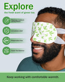 16 Packs Steam Eye Masks for Dry Eyes, Green Tea Warm Eye Mask, Relief Eye Fatigue Hot Sleep Eye Mask for Puffy Eyes Mask, Disposable Moist Heating Compress Pads for Sleeping, Self Heated Eye Mask
