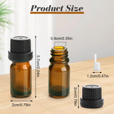 BOSMIOW 15Pcs 5ml Amber Glass Essential Oil Bottle with Orifice Reducer and Black Screw Cap,Empty Refillable Travel Sample Glass Container,Aromatherapy Storage Vials,DIY Supplies Tool Accessories