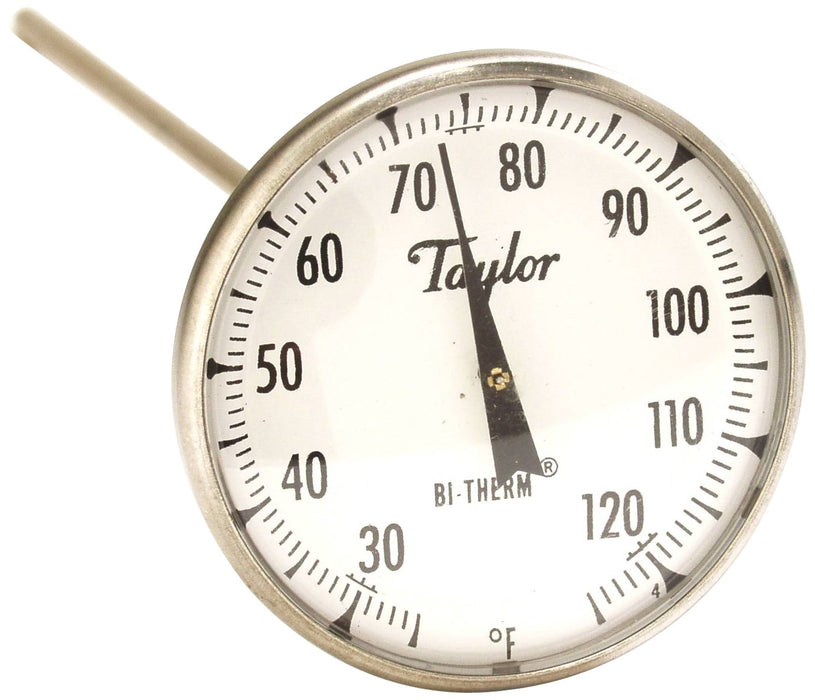 Taylor Bi-Therm Superior Grade Bi-Metal Thermometer (8-Inch Stem, 2-Inch Dial, 25- to 125-Degrees Fahrenheit)