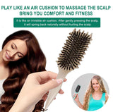 Curl Defining Brush, 2024 Newest Boar Bristle Hair Brush Styling Brush, Curly Hair Brush, Curl Define Styling Brush, Shaping & Defining Curls for Women (Beige+Green)