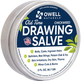 OWELL NATURALS Chickweed Drawing Salve 2 oz, for boils & Cyst, Splinters, Poison Ivy/Oak, Skin Disorder, Irritations, Burns, Minor Cuts, Dry Skin, Mosquito Bite Itch