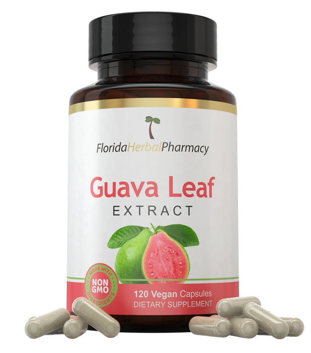 Florida Herbal Pharmacy, Guava Leaf Extract Capsules 10:1 (120 Capsules) 500 mg per Capsule, 1000 mg Serving