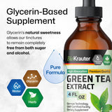 BIO KRAUTER Green Tea Extract Tincture - Organic Green Tea Supplements with EGCG - Potent Antioxidant Source - Immune Support Supplement - Alcohol and Sugar Free - Vegan Drops 4 Fl.Oz.