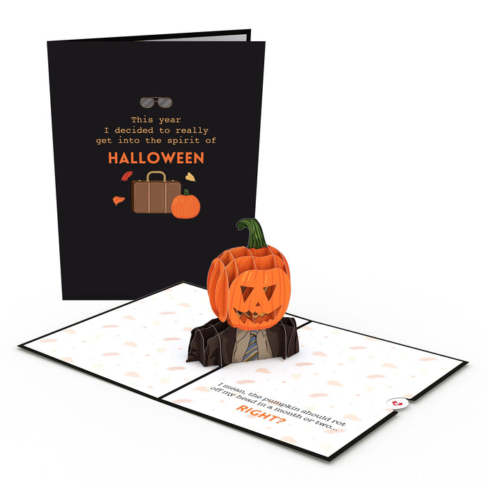 Lovepop Holidays Pop-Up Card for Her and Him - 3D Halloween Greeting Cards for Boys, Girls, Men, Women - The Office Pumpkin Head 5" x 7" - Blank Note Card & Envelope Included