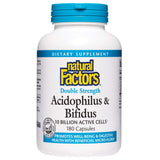 Natural Factors, Acidophilus & Bifidus Double Strength, Probiotic and Prebiotic Formula, 180 Capsules