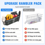 CTWWFS Upgrade Walker Basket with Cup Holder, Foldable Walker Storage Bag for seniors with Big Capacity & Never Tipping Over, Best Gift for Family (Gray)