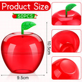 Tanlade Plastic Apple Container Valentine Apple Container Teacher Gifts Bulk Back to School Candy Holder Snow Party Apple Decorations for Valentine Wedding Christmas Party Favor(50 Pcs, Apple)