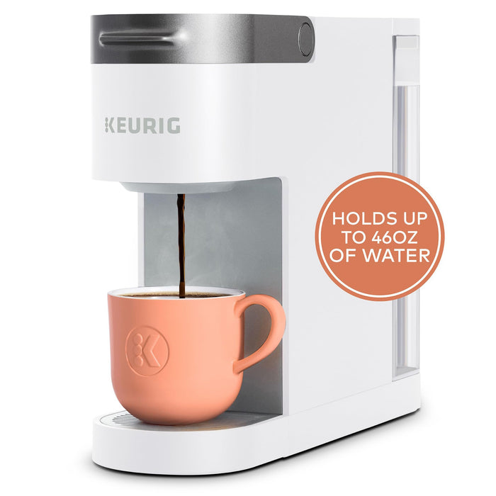 Keurig K-Slim Single Serve K-Cup Pod Coffee Maker, Multistream Technology, 3 Brew Sizes, Slim and Sleek Design, 46oz Removable Reservoir, White