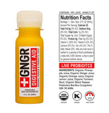 +GNGR Digestive Aid Organic Ginger Shots with Probiotics, Gut Health, Liver Cleanse, Bloating Relief, Detox Immunity Shots with Ginger Juice, Turmeric Root, Black Pepper. USDA (2 Oz, Pack of 12)