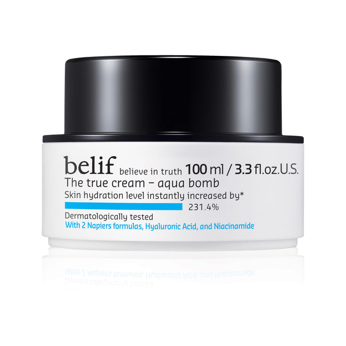 belif The True Cream Aqua Bomb | New & Improved | Hydration in 10 Seconds | Hyaluronic Acid, Niacinamide | Lightweight Hydrating Daily Moisturizer Face Cream | All Skin Types, Combination, Oily, Dry