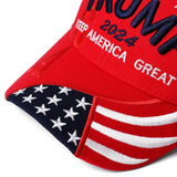 Trump 2024 Hat,3D Embroidered Trump Hat Keep America Great Donald Trump Slogan Hat Adjustable Baseball Cap (Red 2024)