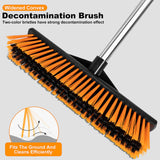 18" Heavy Push Broom for Outdoor Floor Cleaning Heavy Duty Outdoor Broom with 54" Long Handle,Outdoor Broom for Deck,Driveway,Garage,Yard,Deck,Patio,Warehouse,Concrete