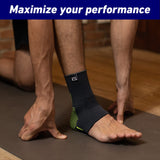 Neo-G Ankle Compression Sleeve Sports – Active – Ankle Compression Sleeve for Running - Lightweight, Elastic, Helps with Strains, Weak Ankles, Injury Recovery, Ankle Swelling Relief - L