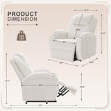 Flamaker Power Lift Recliner Chair with Massage for Elderly Ergonomic Lounge Chair Classic Single Sofa with 2 Cup Holders Side Pockets Home Theater Seat (Corduroy, Beige)