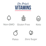 Dr. Price's Vitamins Multivitamin for Women and Men - Supplement Powder Packs - 30 Packets - B Complex Vitamin Supplement - Daily Vites - Minerals for Water - No Sugar, Non GMO, Gluten Free Drink Mix