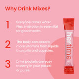 MIXHERS Hertime - Hormone Balance for Women - PMS & Menstrual Relief - with Minerals, Peony Roots, Siberian Ginseng & More - Supplement for Women - 30 Drink Packets - Sugar Free - Juicy Peach
