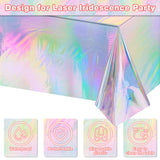 12 Pack Iridescence Plastic Tablecloths Shiny Disposable Laser Rectangle Table Covers Holographic Foil Tablecloth Iridescent Party Decoration Birthday Bridal Wedding Christmas 54" x 108"(Laser)