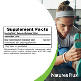 Natures Plus Herbal Actives Milk Thistle, Extended Release - 500mg, 80% Silymarin, 30 Vegetarian Tablets - Gluten-Free - 30 Servings