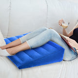 USHMA Inflatable Wedge Pillow, Portable Travel Wedge Pillow, Fast Inflation & Deflation Inflatable Wedge Pillows for Travel, Blow Up Wedge Pillow Suitable for Travel Home Sleeping Back Knee Bed(Blue)