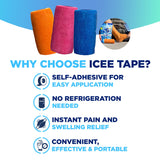 IceeNow - Ice Bandage Wrap Tape, Self Sticking Bandage Wrap, Instant Cold Compress Compression Tape Wrap, Athletic Muscle Tape, Athlete Tape for Pain and Swelling, No Refrigeration Needed, Blue