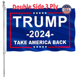 Trump 2024 Flag Take America Back- Double Sided Donald Trump Flags 2024-3x5 Outdoor 200D Polyester with Durable Canvas Header and 2 Brass Grommets for Indoor Outdoor