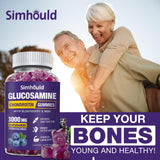 Simhould 2 Packs Glucosamine Chondroitin Gummies - 3000MG Extra Strength Joint Support Supplement with MSM & Elderberry, Flexibility, Antioxidant Immune Support Gummy for Adults, Men & Women