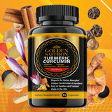 GOLDEN SAFFRON Turmeric Curcumin Supplement with Bioperine, Saffron, Cinnamon, and Ginger - High Potency, Non-GMO, Gluten-Free Supplement for a Better Effectiveness. Made in USA