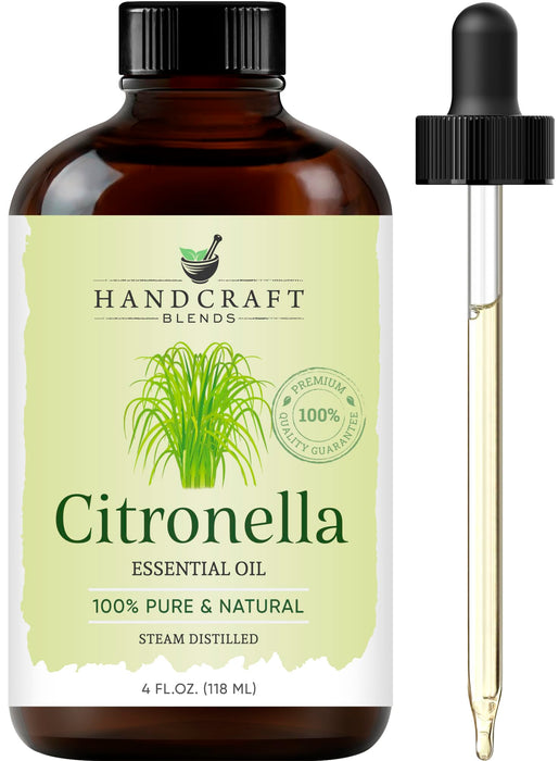 Citronella Essential Oil - Huge 4 Fl Oz - 100% Pure and Natural - Premium Grade Essential Oil for Diffuser and Aromatherapy