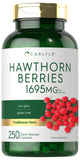 Carlyle Hawthorn Berry Capsules | 1695mg | 250 Capsules | Vegetarian, Non-GMO, Gluten Free Extract