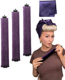 Heatless Hair Curler Overnight Curls Blowout Rods Headband No Heat Curlers to Sleep in Large Rods Hair Rollers Blowout Look for Short Hair Styling Tools Silk Hair Wrap Curling Set Violet