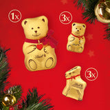 Lindt Bear & Friends Advent Calendar, 24 Fine Milk and White Chocolates, 250g