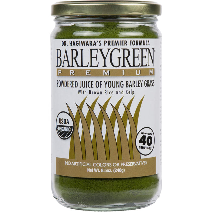 BARLEYGREEN Dr. Hagiwara's Original Premium w/Kelp - Organic Barley Grass Juice Powder 8.5oz (240g) - 40 Servings