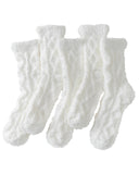 TEHOOK White Fuzzy Socks Soft Cozy Fluffy Slipper Winter Warm Plush Socks Christmas Stocking Stuffers Gifts for Women