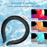 Neck Cooling Tube,Neck Cooling Wraps,Reusable Ice Neck Ring Wearable Body Cooling Products for Summer Heat (Black)