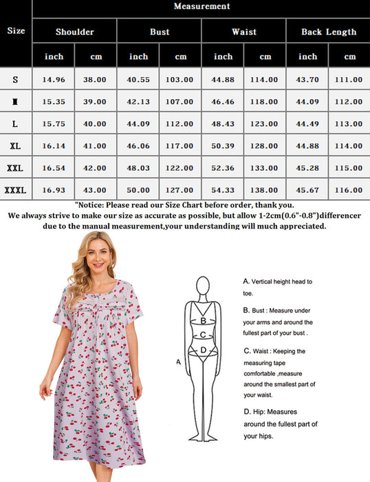 Short Sleeve House Dress for Women Dusters Lounge Dress Patio Dress Moo Moo for Women Casual House Coats for Elderly