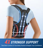 FILLOVE 4X Support Back Brace Posture Corrector for Women and Men with Magnetic Therapy, Adjustable Full Back Straightener for Upper Lower Back Pain Relief, Spine Scoliosis Hunchback Posture Corrector