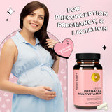 Future Kind Vegan Prenatal Vitamin - (60ct) Prenatal Vitamins with DHA & L-MethylFolate in Glass Bottle - Prenatal Folate Supplement for Women with Vitamin D & E, Iron, Biotin, Gluten-Free & Non-GMO