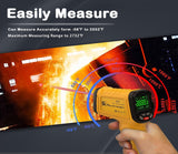 Surpeer Infrared Thermometer High Temperature Gun -58℉~2552℉, 30:1 Distance Ratio, Digital Laser IR Temp Gun for Cooking, Pizza Oven, Engine, Kilns, Forges, Industry, and Home Repair.