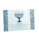 RITE LITE Hanukkah Tempered Glass Drip Tray Tree of Life Design for Menorah - Chanukah Tray Centerpiece Jewish Holiday Party Favor Decorations Gifts Judaica Decor Festival of Lights