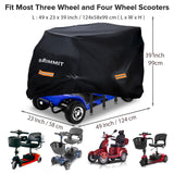 Upgraded Mobility Scooter Storage Cover,SRIMMIT Heavy Duty 420D Oxford Fabric Electric Scooter Cover, Waterproof,Anti-UV,Durable with Waterproof Strip,Reflective Strips,3 Buckles(L49"x 23"x 39"）